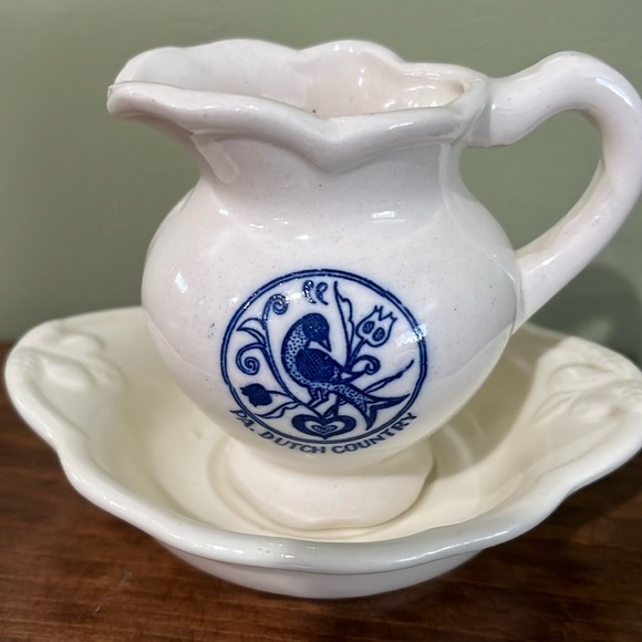 CERAMIC VINTAGE MINI BOWL AND PITCHER SET - Picture 4 of 9